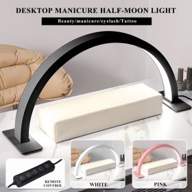 Half Moon Light For Nail Desk, 17inch Professional LED Light With 3 Color Temperatures & Dimmer, Multi-Purpose Lighting For Eyelash Extensions, N (Option: Black)