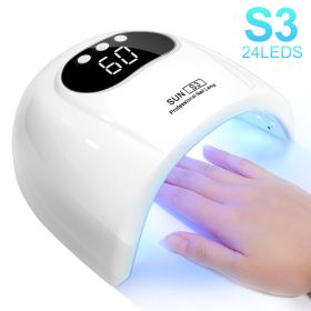 UV Nail Lamp, UV Light For Gel Nails LED Nail Dryer With 3 Timer, Smart Sensor, LCD Display Fast Curing Gel Nail Polish Nail Art Tools Manicure A (Option: White)