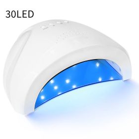 UV LED Nail Lamp, Nail Dryer For Gel Polish With 30 Beads 4 Timers Smart Sensor Fast Curing Home Manicure Professional Salon Nails Art Tools Supp (Option: White)