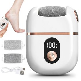 New Electric Callus Remover For Feet, Portable Rechargeable Foot Repair And Grinding Device With Digital Display, Heel Polisher File For Men Wome (Option: White)